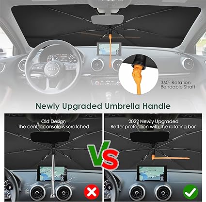 360 Rotation Car Windshield Sun Shade Umbrella 2