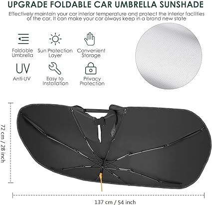 360 Rotation Car Windshield Sun Shade Umbrella 4